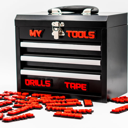 Ensemble d'étiquettes pour boîte à outils Mega Sharp Font - 69 pièces - Économique - Plusieurs choix de couleurs