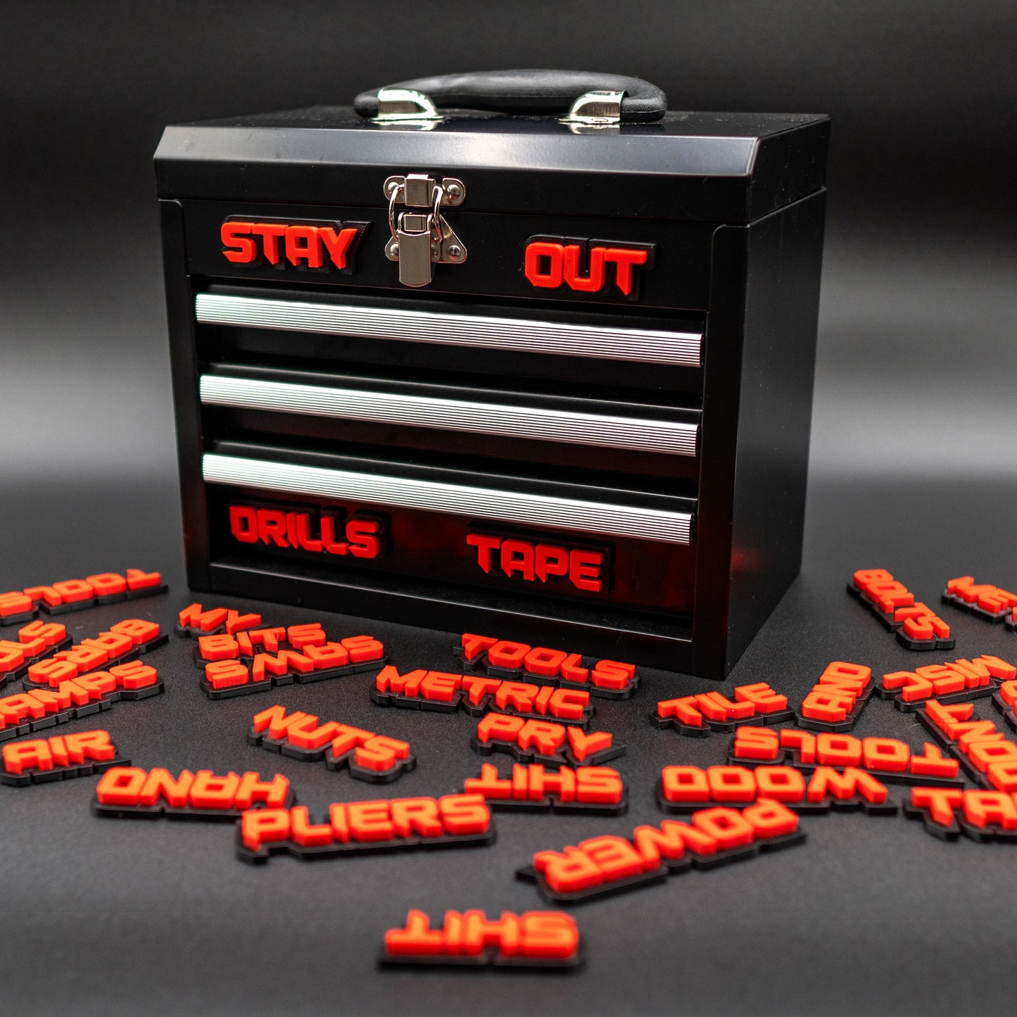 Mega Sharp Font Toolbox Label Set - 69pcs - Multiple Color Choices