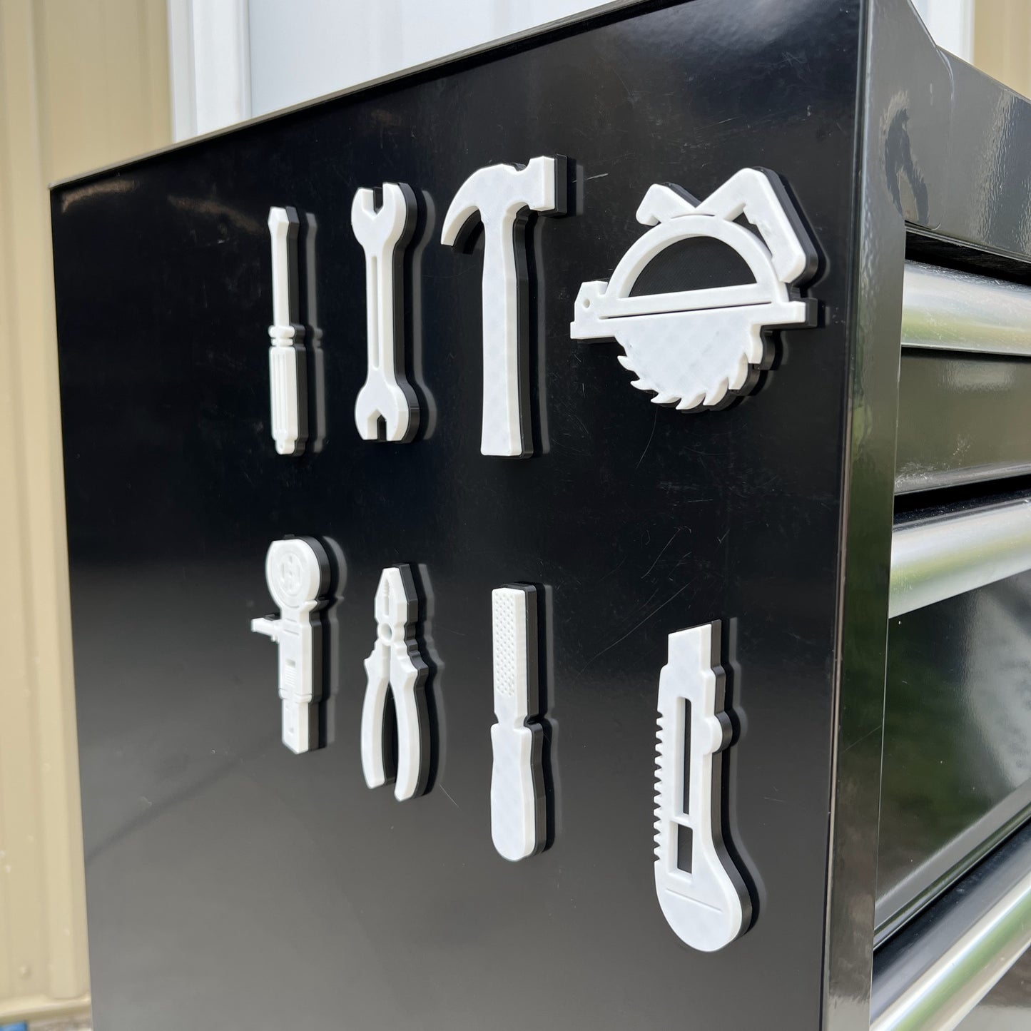 Tool Icon Essentials Set - Magnetic Toolbox Badges - Multiple Colors Available