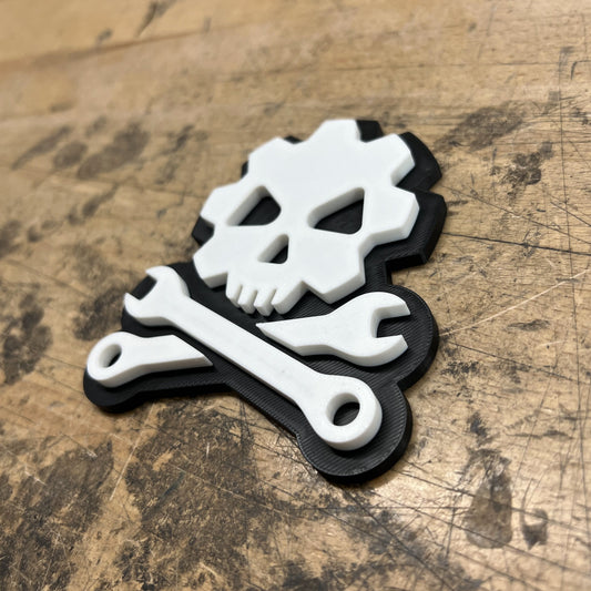 Emblème de crâne de mécanicien - Plusieurs couleurs disponibles