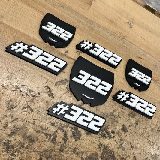Toolbox Badges - Moto Number Pack - Multiple Color Choice