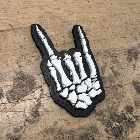 Emblèmes de tiroir de boîte à outils personnalisés - Rock On Skeleton