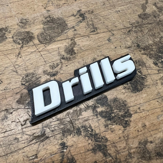 Custom Toolbox Drawer Emblems - Drills