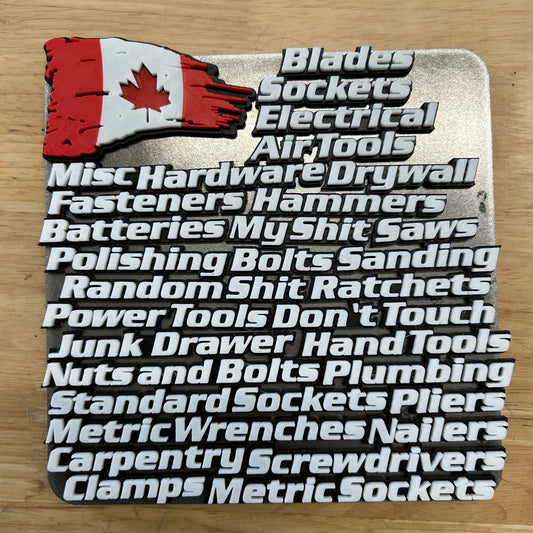 Italic Mini Toolbox Label Set - 42pcs - Multiple Color Choices - Canadian Flag