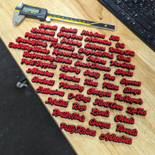 Script Mini Toolbox Label Expansion Set - 50pcs - Multiple Color Choices