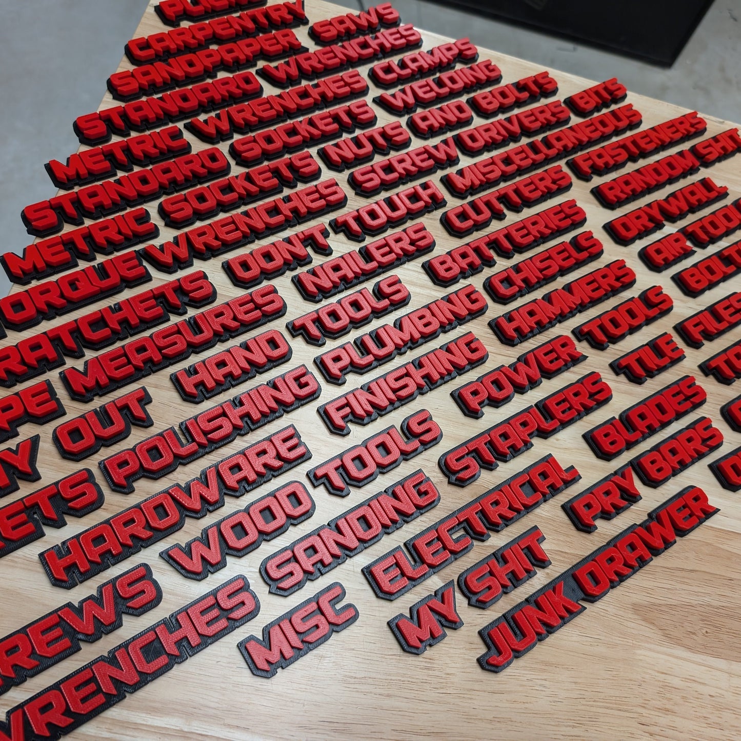 Sharp Toolbox Label Set - 14pcs - Multiple Color Choices