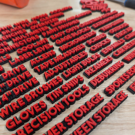 Bold Mini Toolbox Label Expansion Set #2 - 50pcs - Multiple Color Choices