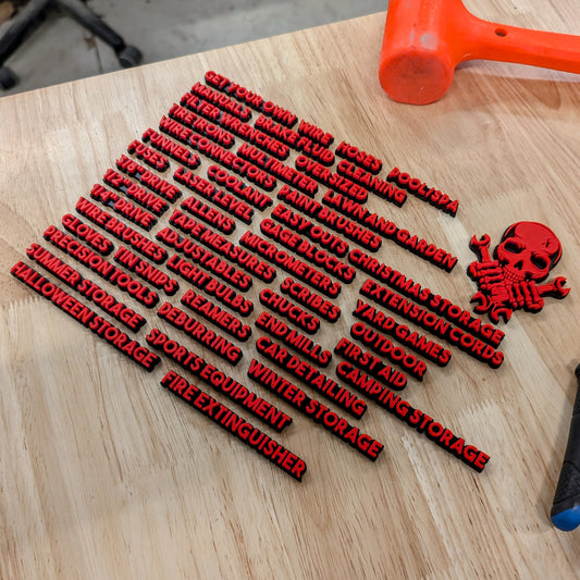 Bold Mini Toolbox Label Expansion Set #2 - 50pcs - Multiple Color Choices