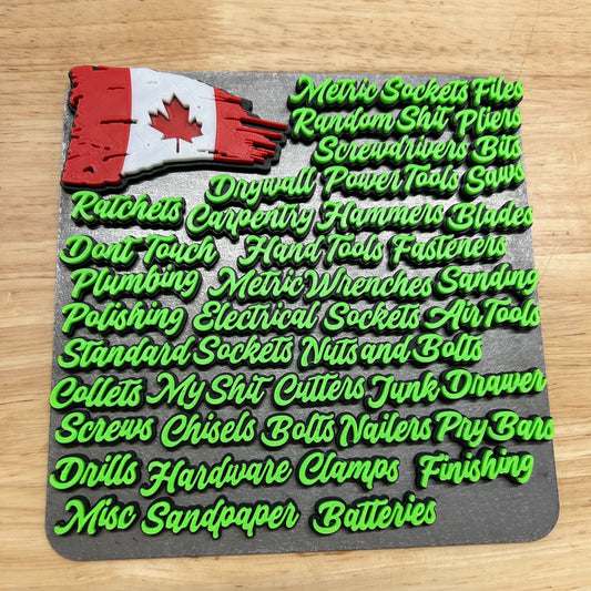 Script Mini Toolbox Label Set - 42pcs - Multiple Color Choices - Canada