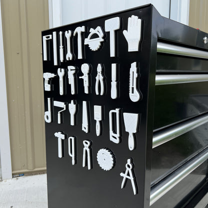 Tool Icon Mega Set - Magnetic Toolbox Badges - Multiple Colors Available - Economy