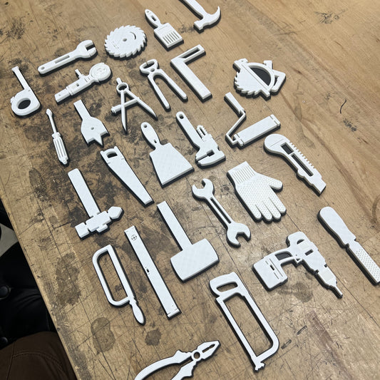 Tool Icon Mega Set - Magnetic Toolbox Badges - Multiple Colors Available - Economy