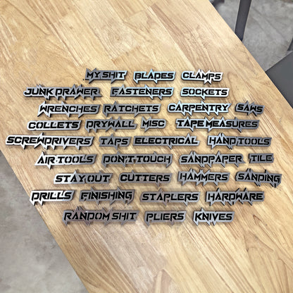 Custom Toolbox Drawer Emblems - Sharp - Choose 5