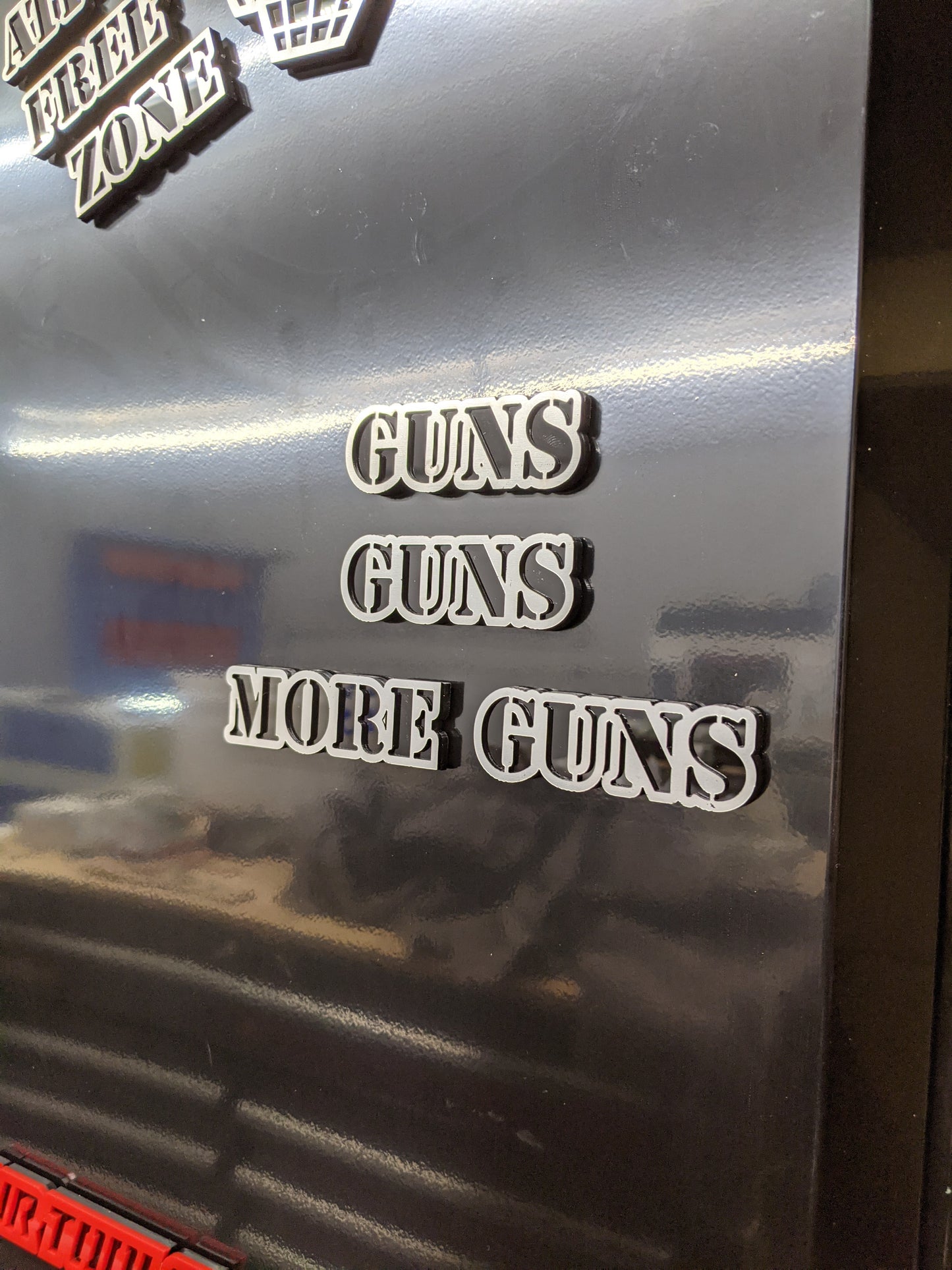 Guns Guns and More Guns Toolbox Emblems - Multiple Colors Available