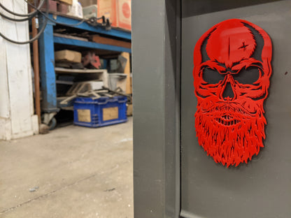 Custom Toolbox Drawer Emblems - Bearded Skull