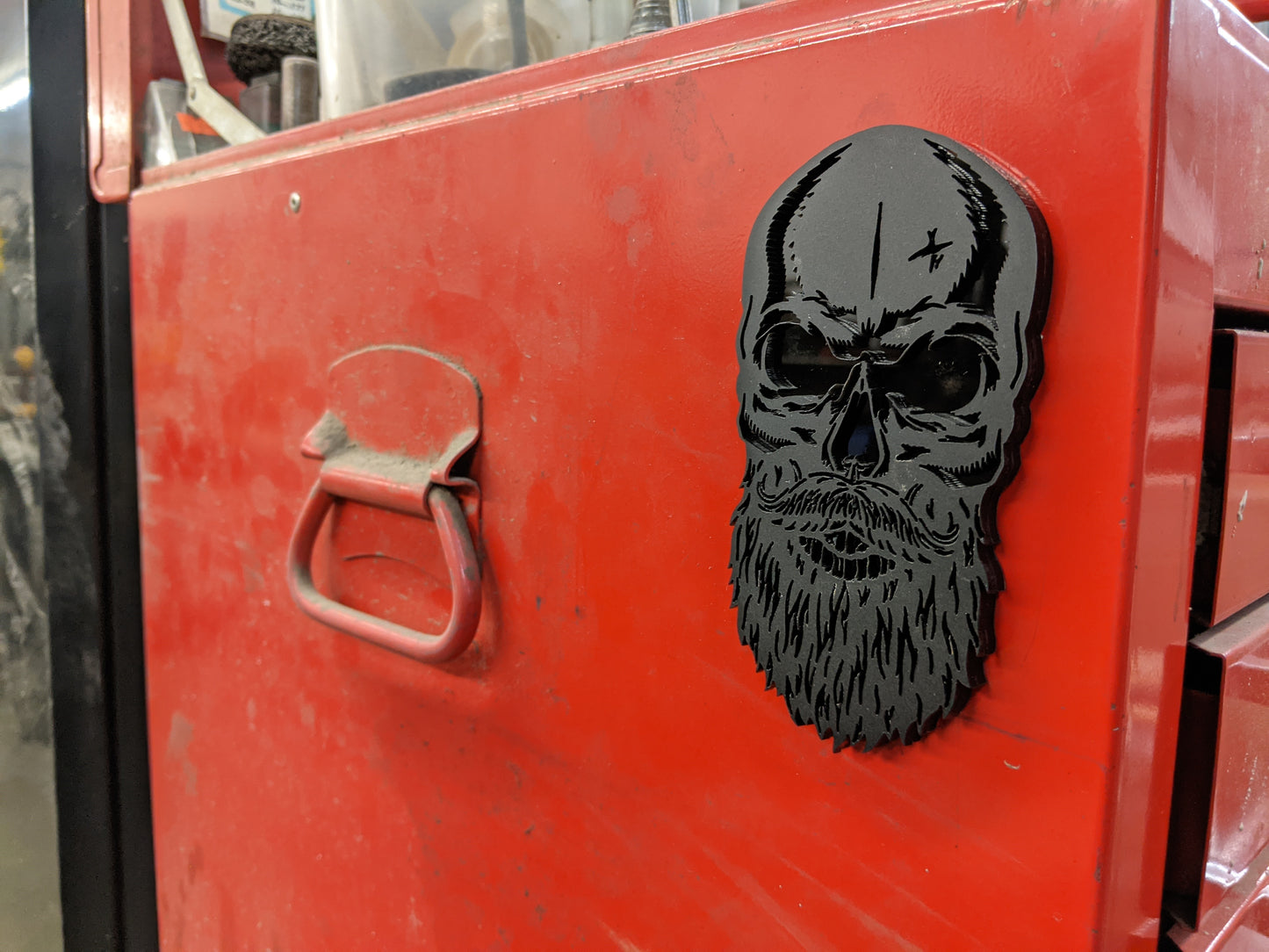 Custom Toolbox Drawer Emblems - Bearded Skull